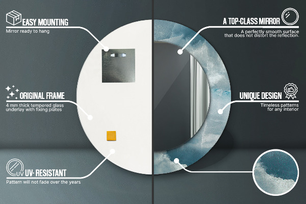 Runder spiegel mit dekoration Blauer Onyx-Marmor