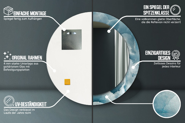 Runder spiegel mit dekoration Blauer Onyx-Marmor