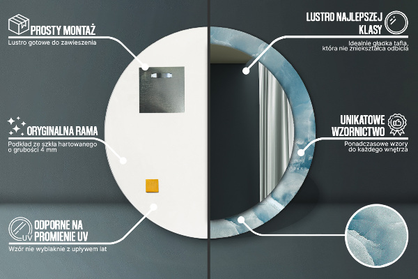 Runder spiegel mit dekoration Blauer Onyx-Marmor