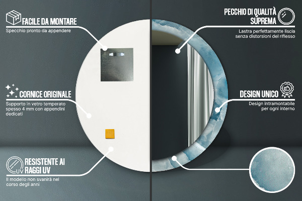 Runder spiegel mit dekoration Blauer Onyx-Marmor