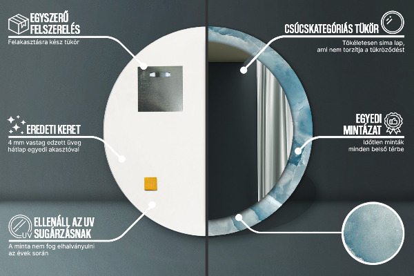 Runder spiegel mit dekoration Blauer Onyx-Marmor