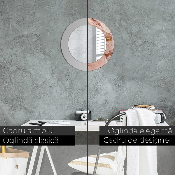 Runder spiegel mit dekoration Zusammenfassung Flüssigkeit