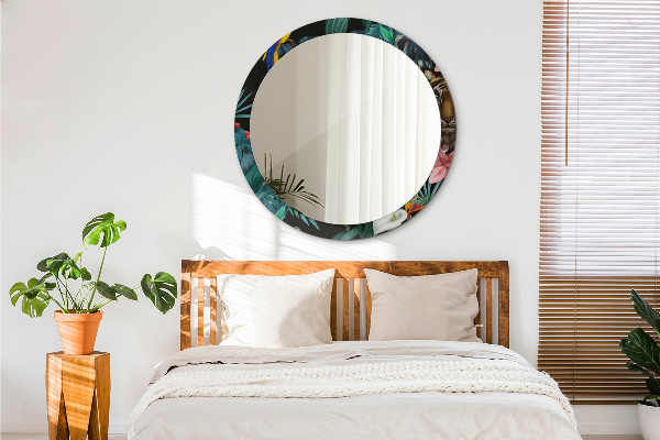 Runder spiegel mit dekoration Wald im Dschungel