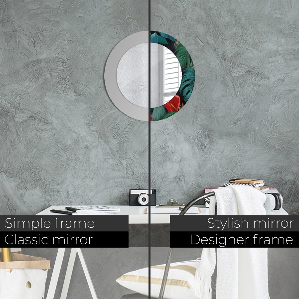 Runder spiegel mit dekoration Wald im Dschungel