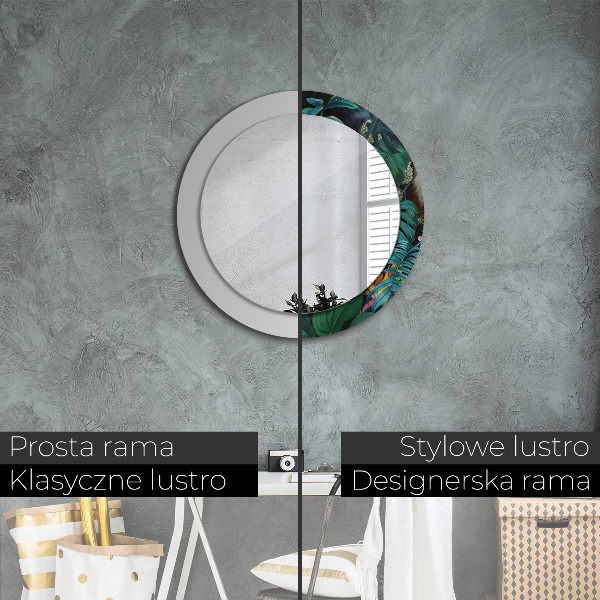 Runder spiegel mit dekoration Wald im Dschungel