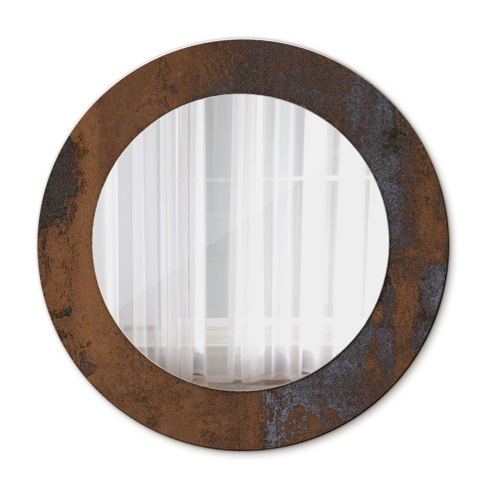 Runder spiegel mit dekorativem aufdruck Metallic rustikal