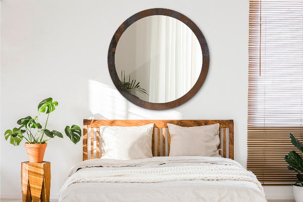 Runder spiegel mit dekorativem aufdruck Metallic rustikal