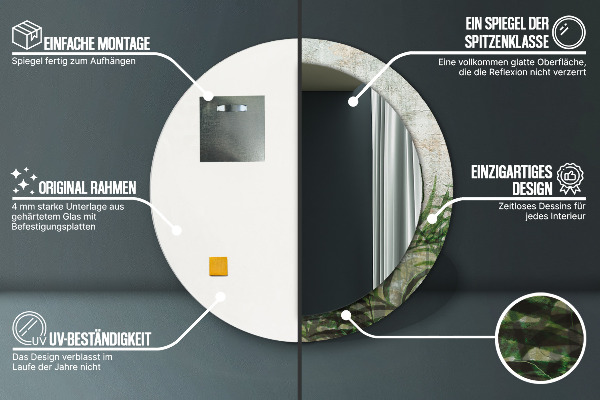 Runder spiegel aufdruck Farnblätter