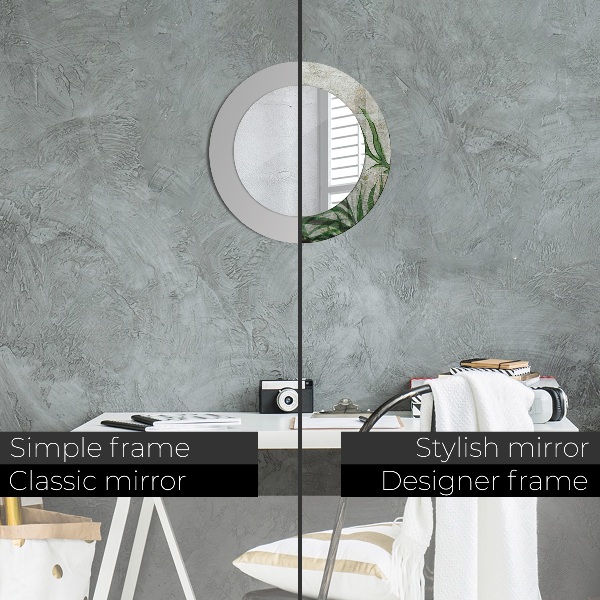 Runder spiegel aufdruck Farnblätter