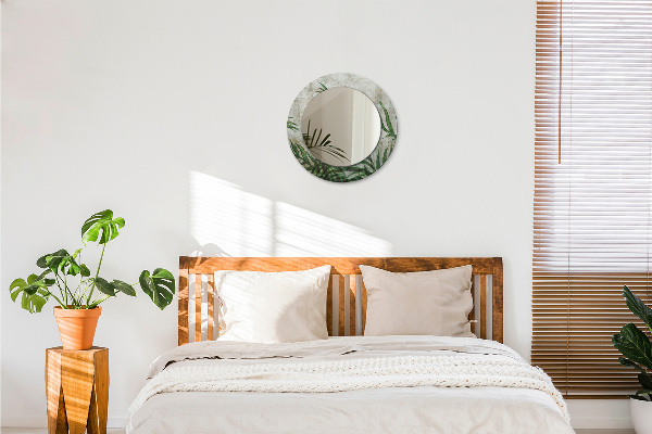 Runder spiegel aufdruck Farnblätter