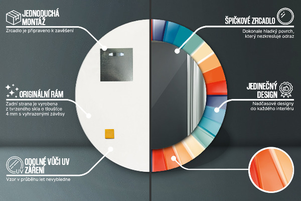 Runder spiegel aufdruck Radiale konzentrische Gürtel