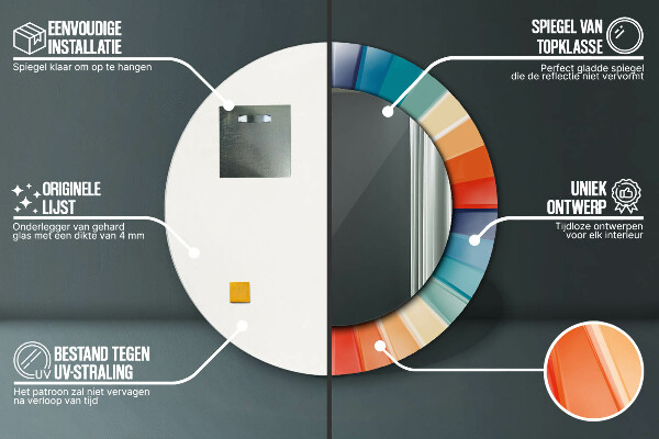 Runder spiegel aufdruck Radiale konzentrische Gürtel