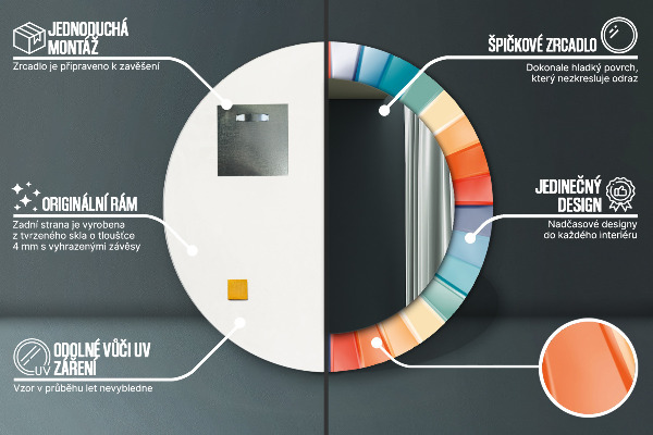 Runder spiegel aufdruck Radiale konzentrische Gürtel