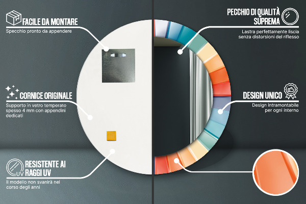 Runder spiegel aufdruck Radiale konzentrische Gürtel