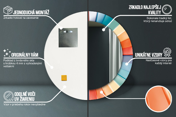 Runder spiegel aufdruck Radiale konzentrische Gürtel