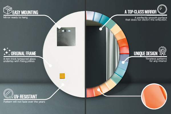 Runder spiegel aufdruck Radiale konzentrische Gürtel