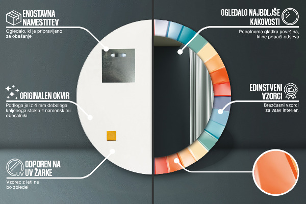 Runder spiegel aufdruck Radiale konzentrische Gürtel