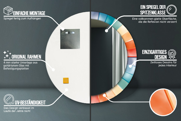 Runder spiegel aufdruck Radiale konzentrische Gürtel