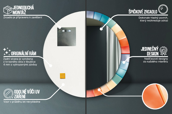 Runder spiegel aufdruck Radiale konzentrische Gürtel