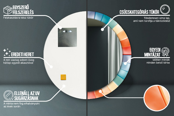 Runder spiegel aufdruck Radiale konzentrische Gürtel