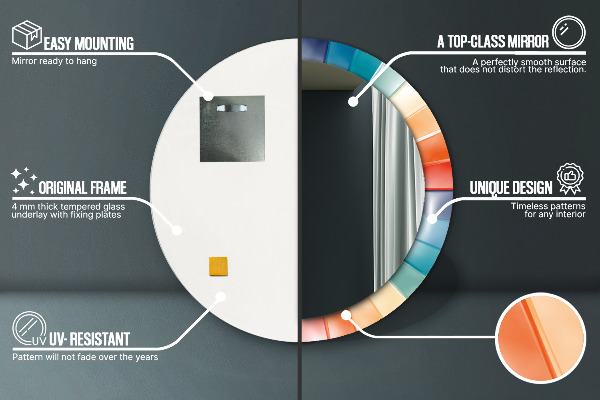 Runder spiegel aufdruck Radiale konzentrische Gürtel