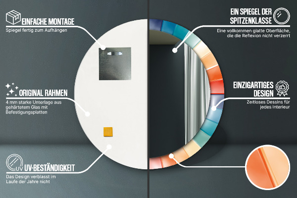 Runder spiegel aufdruck Radiale konzentrische Gürtel