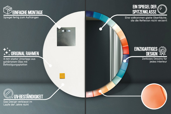 Runder spiegel aufdruck Radiale konzentrische Gürtel