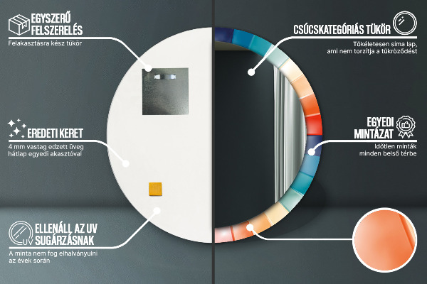 Runder spiegel aufdruck Radiale konzentrische Gürtel