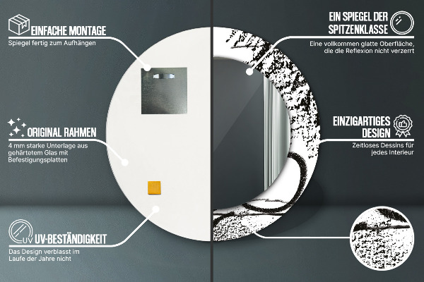 Runder spiegel aufdruck Graffiti-Muster