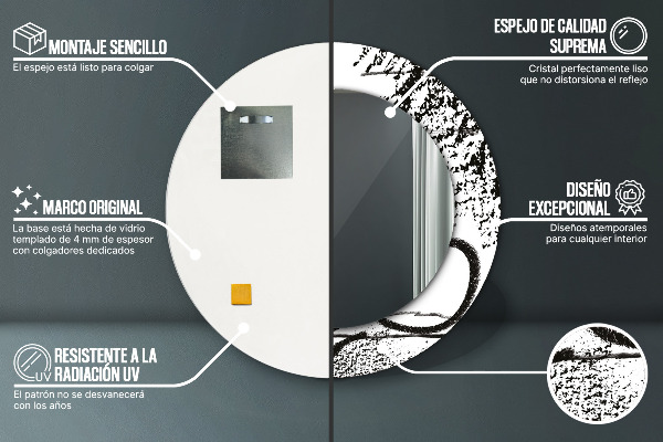 Runder spiegel aufdruck Graffiti-Muster