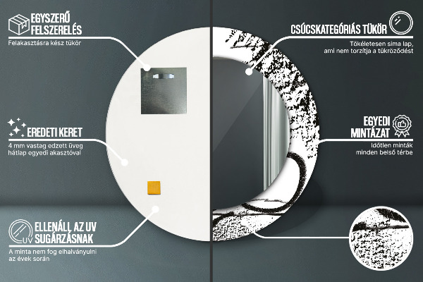 Runder spiegel aufdruck Graffiti-Muster