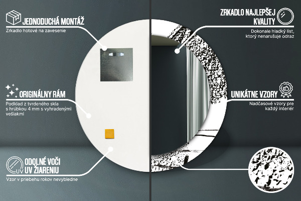 Runder spiegel aufdruck Graffiti-Muster