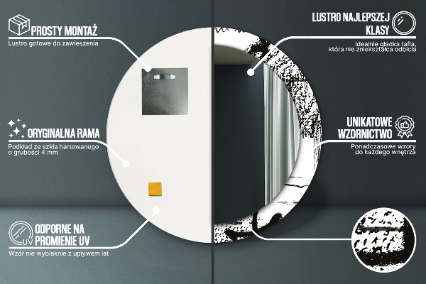 Runder spiegel aufdruck Graffiti-Muster