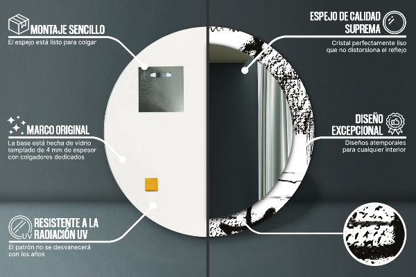 Runder spiegel aufdruck Graffiti-Muster