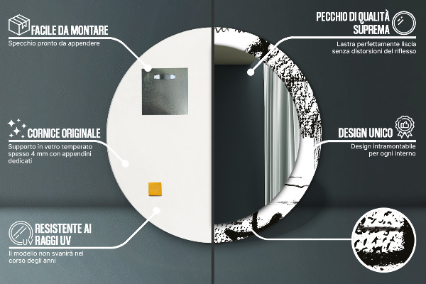 Runder spiegel aufdruck Graffiti-Muster
