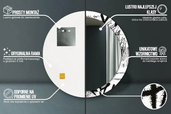 Runder spiegel aufdruck Graffiti-Muster