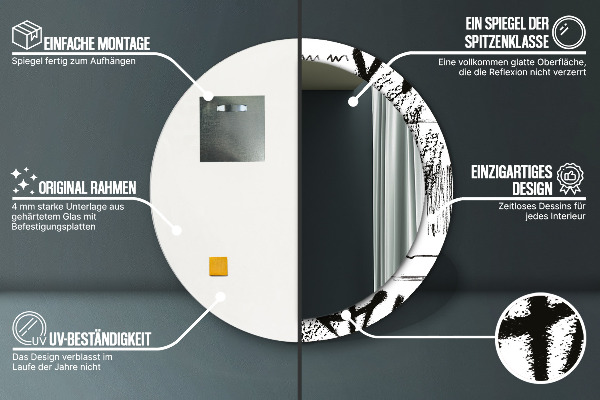 Runder spiegel aufdruck Graffiti-Muster