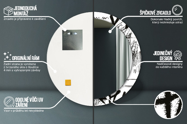 Runder spiegel aufdruck Graffiti-Muster