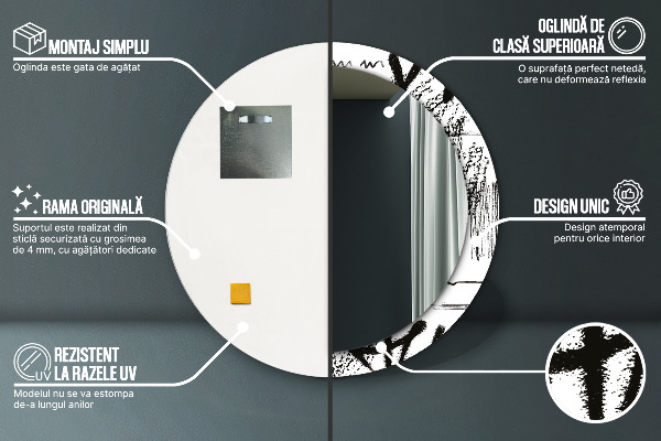 Runder spiegel aufdruck Graffiti-Muster