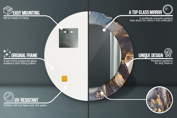 Runder spiegel aufdruck Zusammenfassung Flüssigkeit