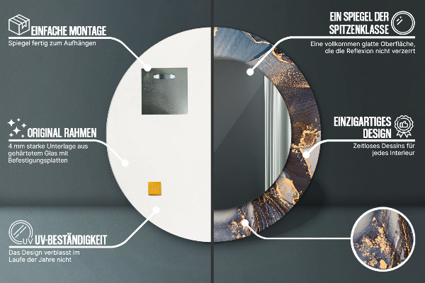 Runder spiegel aufdruck Zusammenfassung Flüssigkeit