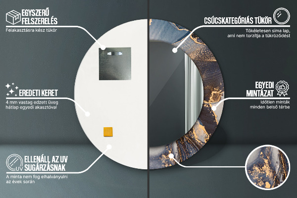 Runder spiegel aufdruck Zusammenfassung Flüssigkeit