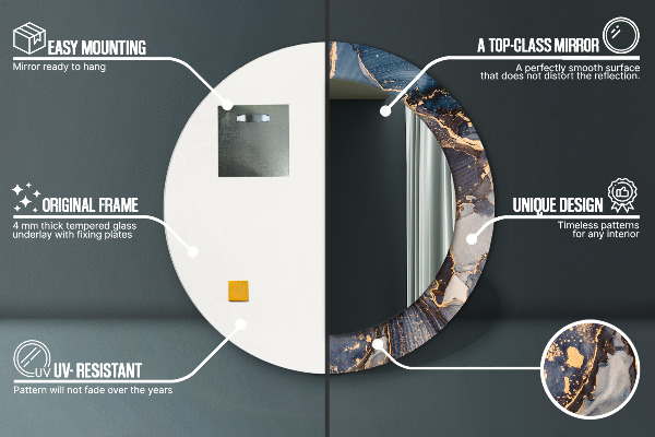 Runder spiegel aufdruck Zusammenfassung Flüssigkeit