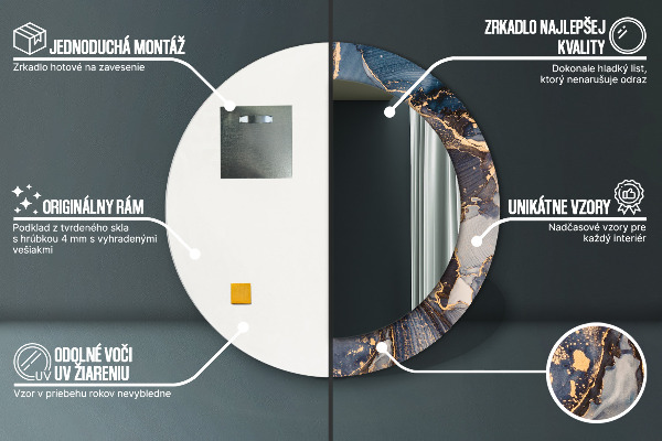 Runder spiegel aufdruck Zusammenfassung Flüssigkeit