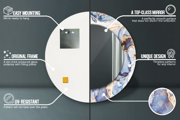 Runder spiegel aufdruck Abstrakte flüssige Kunst