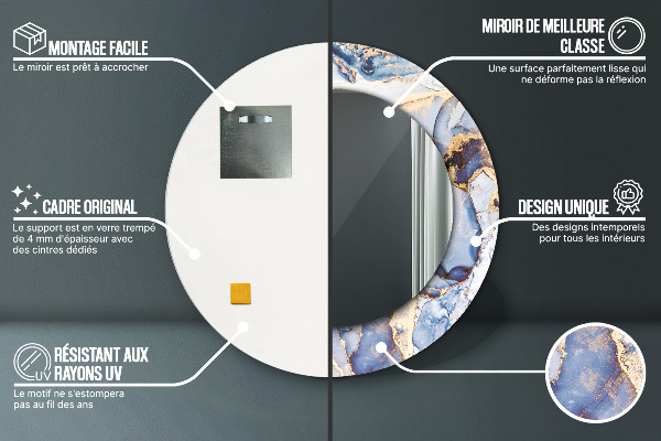 Runder spiegel aufdruck Abstrakte flüssige Kunst