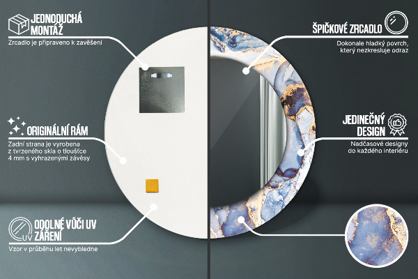 Runder spiegel aufdruck Abstrakte flüssige Kunst