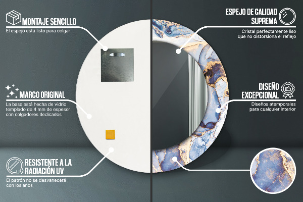 Runder spiegel aufdruck Abstrakte flüssige Kunst