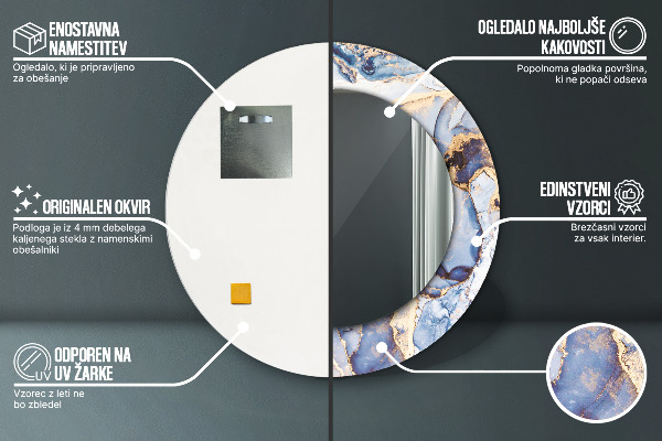 Runder spiegel aufdruck Abstrakte flüssige Kunst