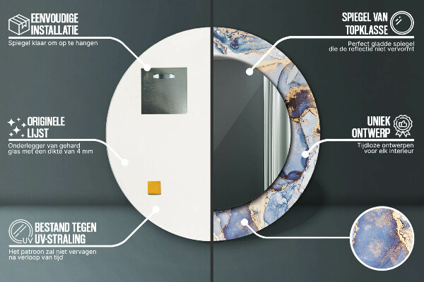 Runder spiegel aufdruck Abstrakte flüssige Kunst